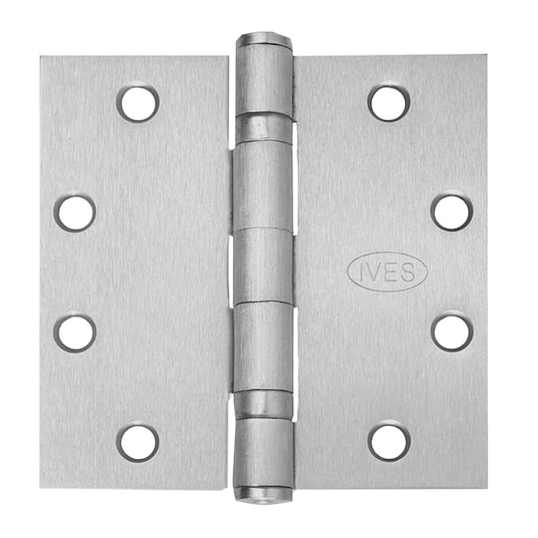 Ives 5-Knuckle Ball Bearing Hinge, Heavy Weight, 4-1/2-in x 4-1/2-in, 8-Wire, Satin Stainless Steel Fnsh 5BB1HW 4.5X4.5 630 TW8 CON - main